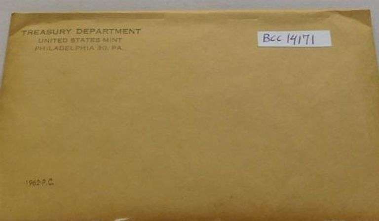 1962 Silver Proof Set, original Govmt pkg & document