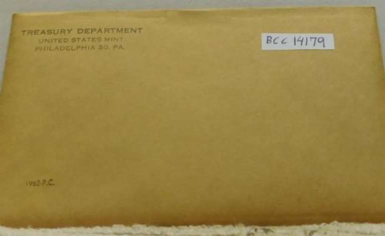 1962 Silver Proof Set, original Govmt pkg & document