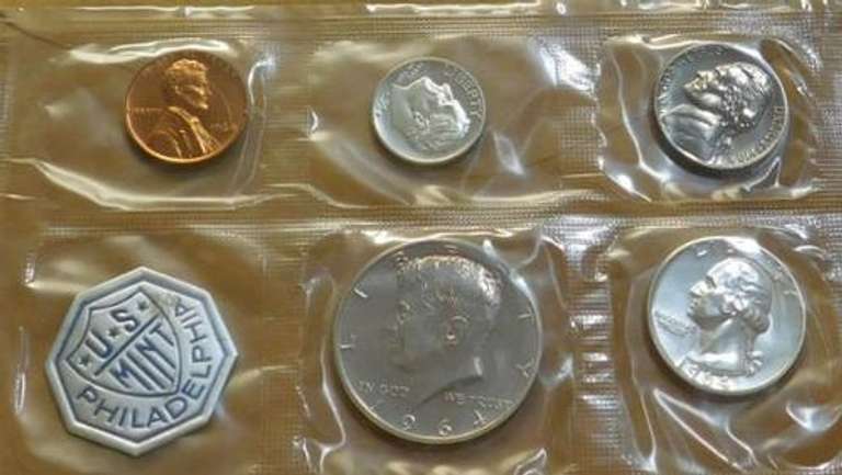1964 Silver Proof Set, original Govmt pkg & document.