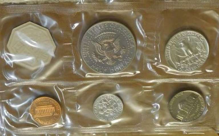 1964 Silver Proof Set, original Govmt pkg & document.