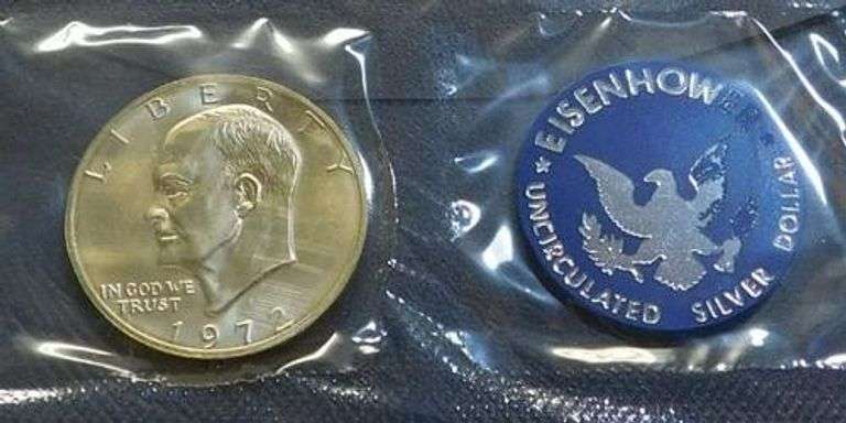 1972 Unc Silver (40%) Eisenhower Dollar (Blue Ike)