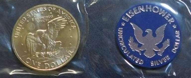 1974 Unc Silver (40%) Eisenhower Dollar (Blue Ike)