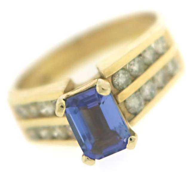 Stunning Tanzanite and Diamond Channel Set Diamond Ring