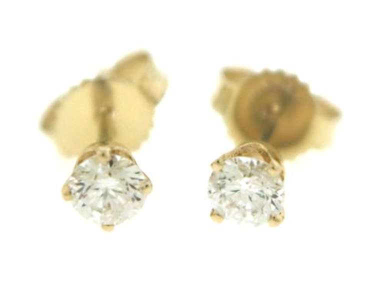 Simple 14kt YG Diamond Stud Earrings