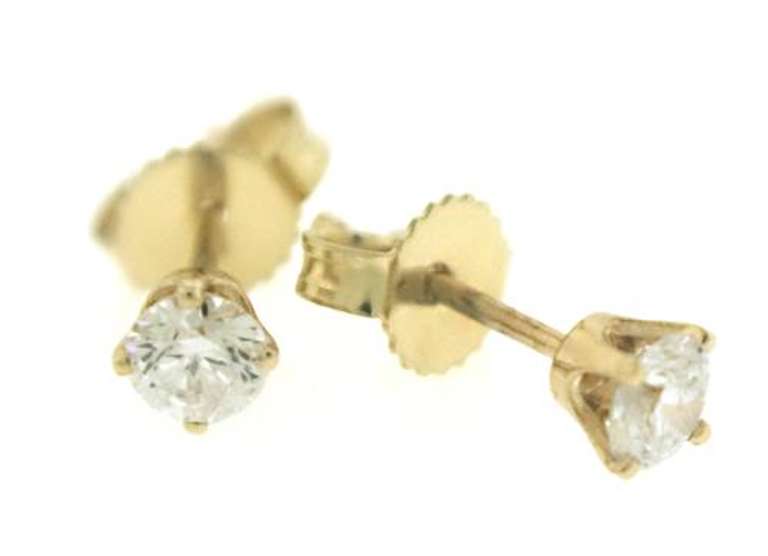Simple 14kt YG Diamond Stud Earrings