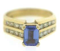 Stunning Tanzanite and Diamond Channel Set Diamond Ring