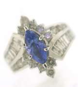 Fabulous Tanzanite & Diamond Baguette Ring