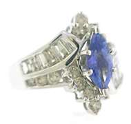 Fabulous Tanzanite & Diamond Baguette Ring