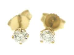 Simple 14kt YG Diamond Stud Earrings