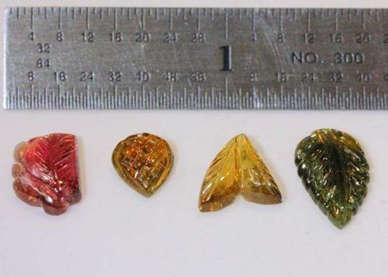 Diminutive 4-piece Lot of Carved Tourmaline