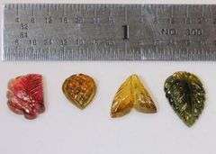 Diminutive 4-piece Lot of Carved Tourmaline