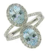 Exquisite 14kt WG Aquamarine and Diamond Halo Ring