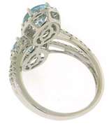 Exquisite 14kt WG Aquamarine and Diamond Halo Ring