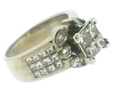 Glittering 18kt WG Invisible Set Diamond Ring