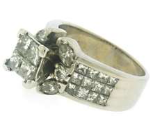 Glittering 18kt WG Invisible Set Diamond Ring