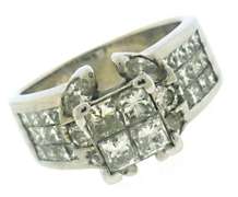 Glittering 18kt WG Invisible Set Diamond Ring