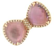 Gorgeous 14kt YG Amethyst & Diamond Bow Ring