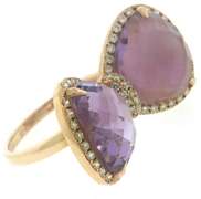 Gorgeous 14kt YG Amethyst & Diamond Bow Ring