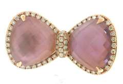 Gorgeous 14kt YG Amethyst & Diamond Bow Ring
