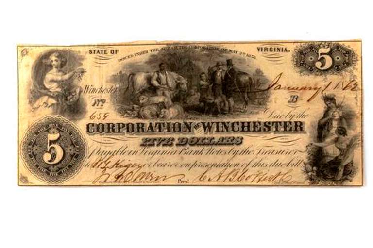 Confederate States $5 Corporation of Winchester $ 5 Note 1862