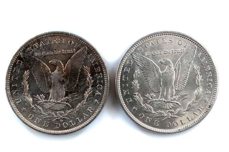 1884 O And 1890 Morgan BU Dollars