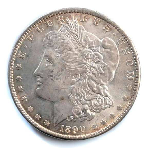 1890 Frosty White Uncirculated Morgan Dollar