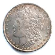 1890 Frosty White Uncirculated Morgan Dollar