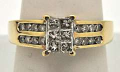 10K YELLOW GOLD LADIES DIAMOND RING.