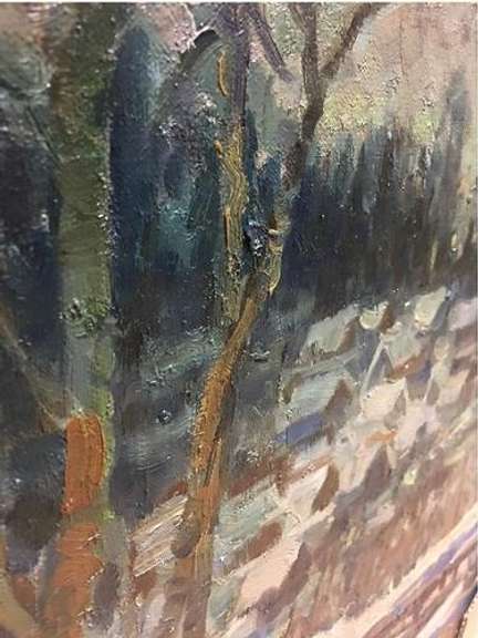 Stunning Painting of Town in Ples, Blue Ridge