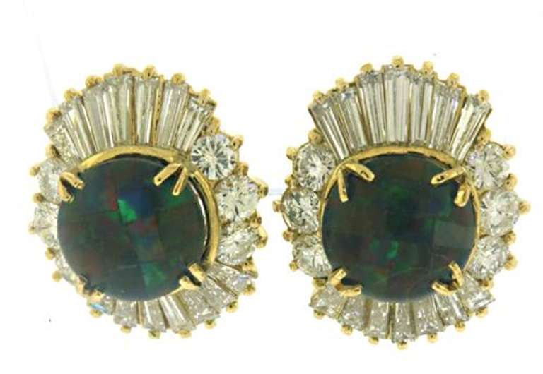 Gorgeous Baguette & Round Diamond Earrings