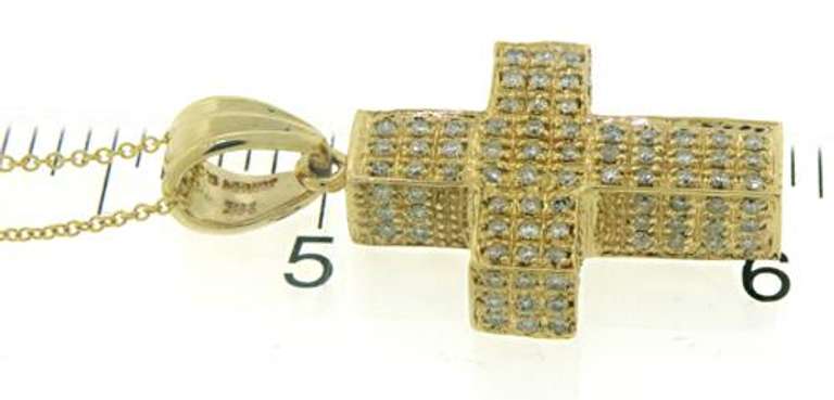 Fantastic 14kt YG Pave Diamond Cross Necklace