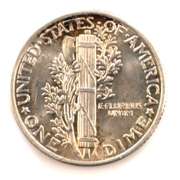 Gem BU 1925 Toned Full Split Band Mercury Dime