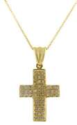 Fantastic 14kt YG Pave Diamond Cross Necklace