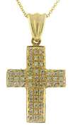 Fantastic 14kt YG Pave Diamond Cross Necklace