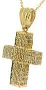 Fantastic 14kt YG Pave Diamond Cross Necklace