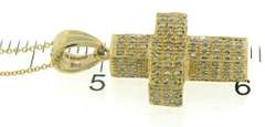 Fantastic 14kt YG Pave Diamond Cross Necklace