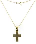 Fantastic 14kt YG Pave Diamond Cross Necklace