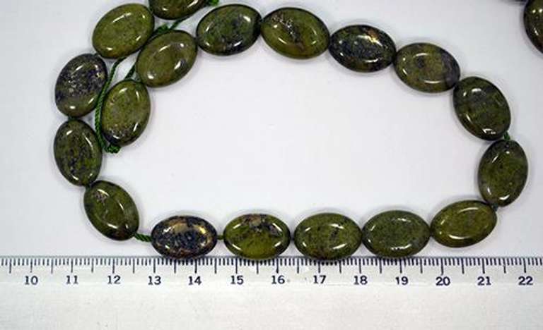 Green Pyrite, 44 Ct. 16 x 12mm Puffed Oval Beads