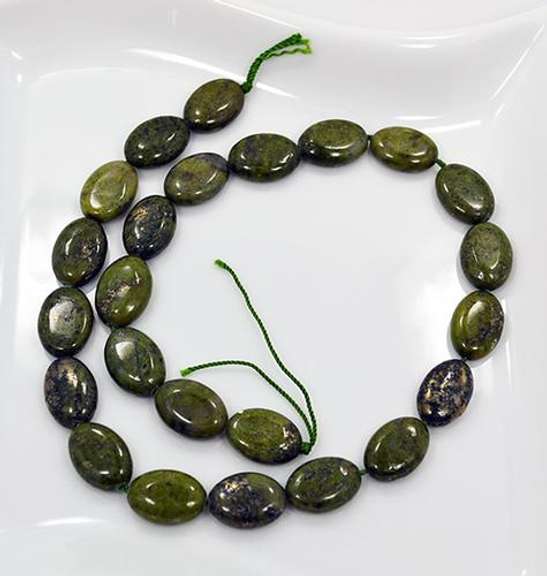 Green Pyrite, 44 Ct. 16 x 12mm Puffed Oval Beads