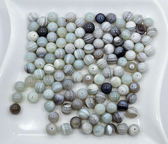 Botswana Agate Gemstone 121 Count 10mm Round Beads
