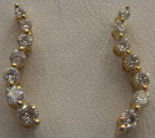 14kt Gold Diamond Journey Earrings