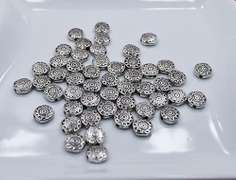 Coin Pewter Spacer Beads Sun Pattern, 50 Ct. 10 X 4 mm