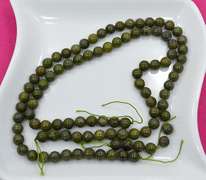 Moss Green Pyrite Stone, 96 Count 8mm Round Beads