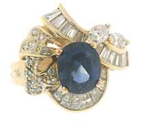 Elegant Blue Sapphire and Diamond Ring