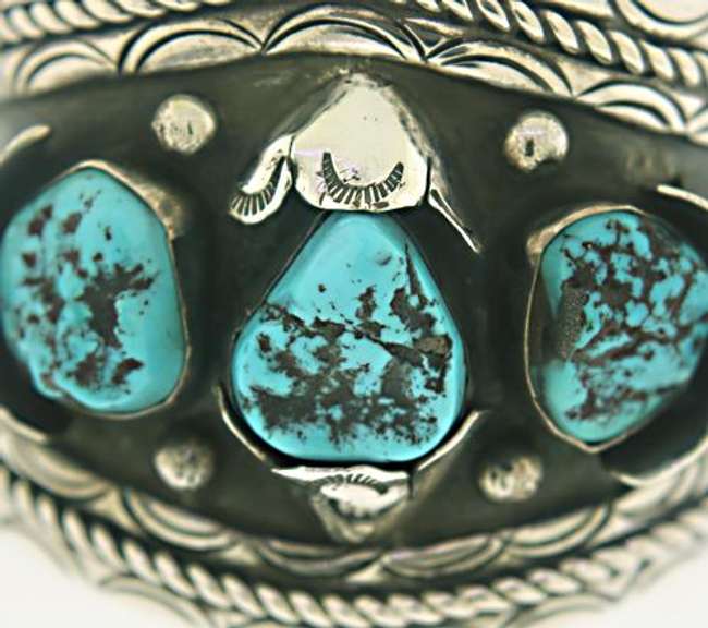 Vintage Navajo Cuff Heavy Sterling Silver Bangle