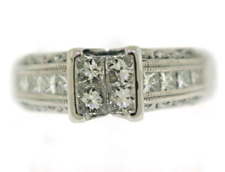 Brilliant 14kt WG Invisible Set Diamond Ring