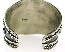 Vintage Navajo Cuff Heavy Sterling Silver Bangle