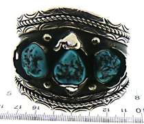 Vintage Navajo Cuff Heavy Sterling Silver Bangle