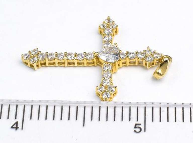 14Kt Cubic Zirconia Cross