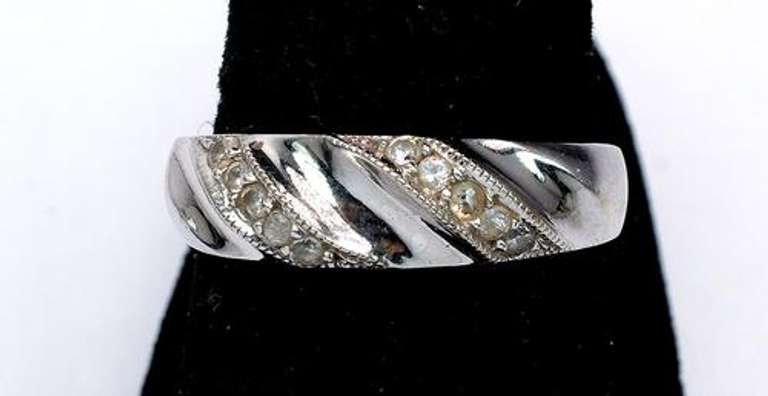 Diamond Band Ring, 14KT White Gold